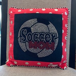 NEW Soccer Mom Bling Decorative Pillow